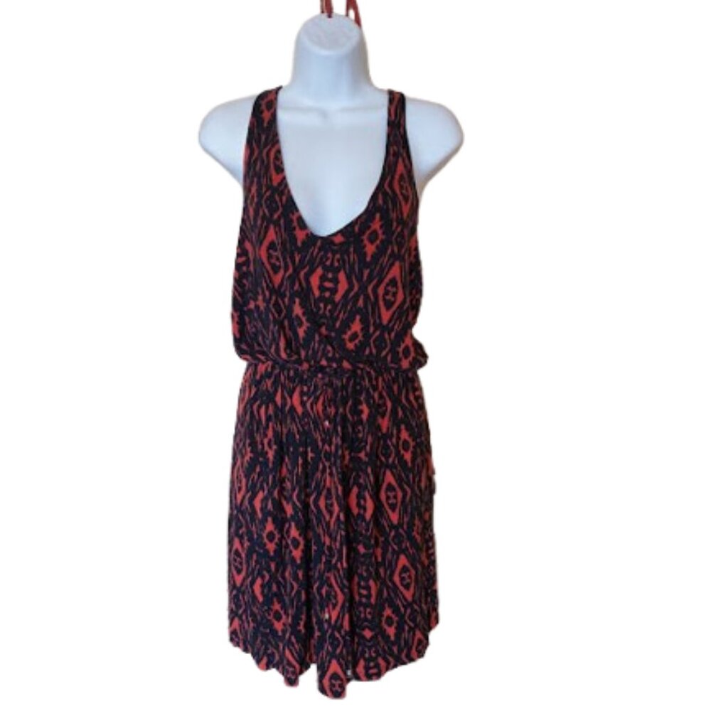 Bare Back Black and Orange Beach Dress Size Medium